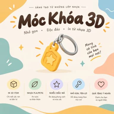 Móc khoá cáo cam in 3D